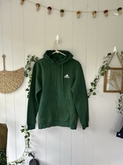 Adidas Men’s Fleece Hoodie Feelcozy Essentials Collegiate Green Sweatshirt M