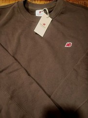Mens New Balance Made in USA Core Crewneck Sweatshirt SZ Large Dk Brown-red