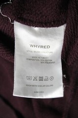 WHYRED Murry Textured Sweatshirt Mens XL Pullover Crew Neck Burgundy