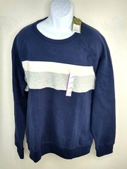 Goodfellow Men Big & Tall 2XL Pull over Blue w/White Grey Stripe Sweatshirt NWT