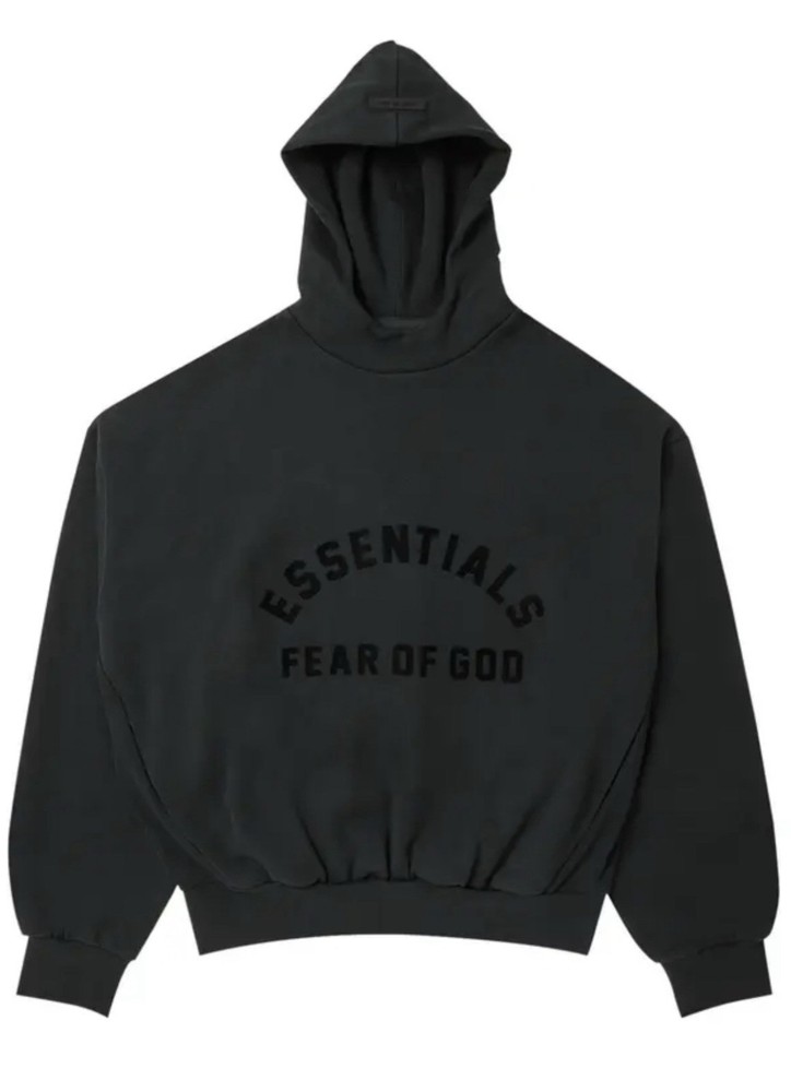 Fear of God Essentials Hoodie – Jet Black – Size XXS – Used