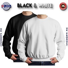 Mens Sweatshirt 2 Pack Heavy Blend Crew Neck Plain Jumper Pullover High Quality
