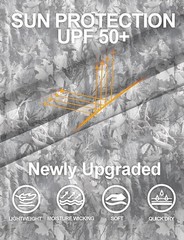 Men’s UPF 50+ Sun Hoodie UV Protection Long Sleeve Fishing Hiking Workout Top 20