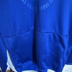 adidas Men’s XL Blue Pullover Hoodie Graphic Logo Print Pockets Polyester Knit