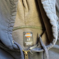 Vintage Dickies Faded Navy Thermal Lined Zip Up Hoodie Mens XL 2000s Workwear