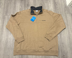 Columbia Men’s Brown 1/4 Zip Mock Neck Fleece Pullover Sweatshirt 2X