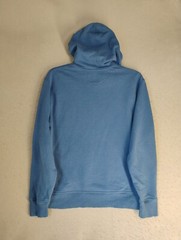 Champion Mens Sweatshirt Medium Blue Hooded Long Sleeve Knit Logo Pullover