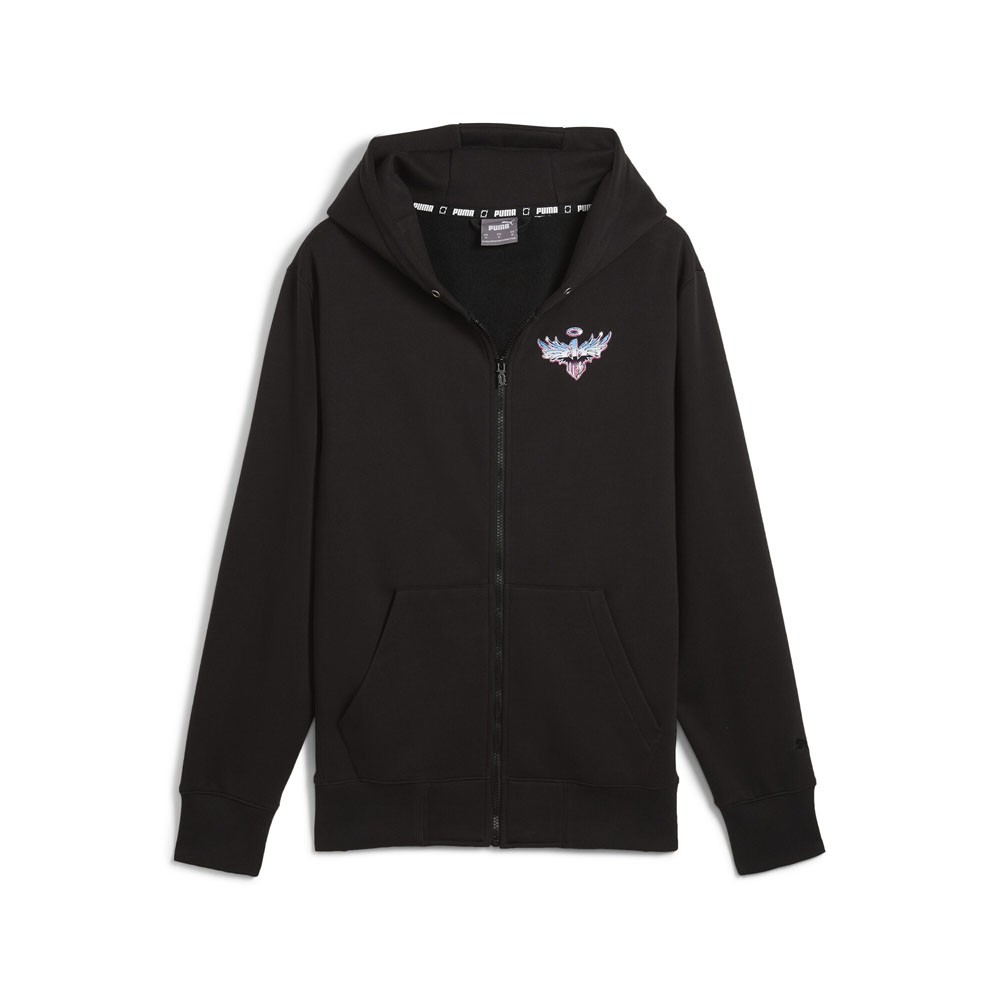 PUMA Melo Iridescent Hornets Full Zip Hoodie Mens Black Casual Outerwear 6277960