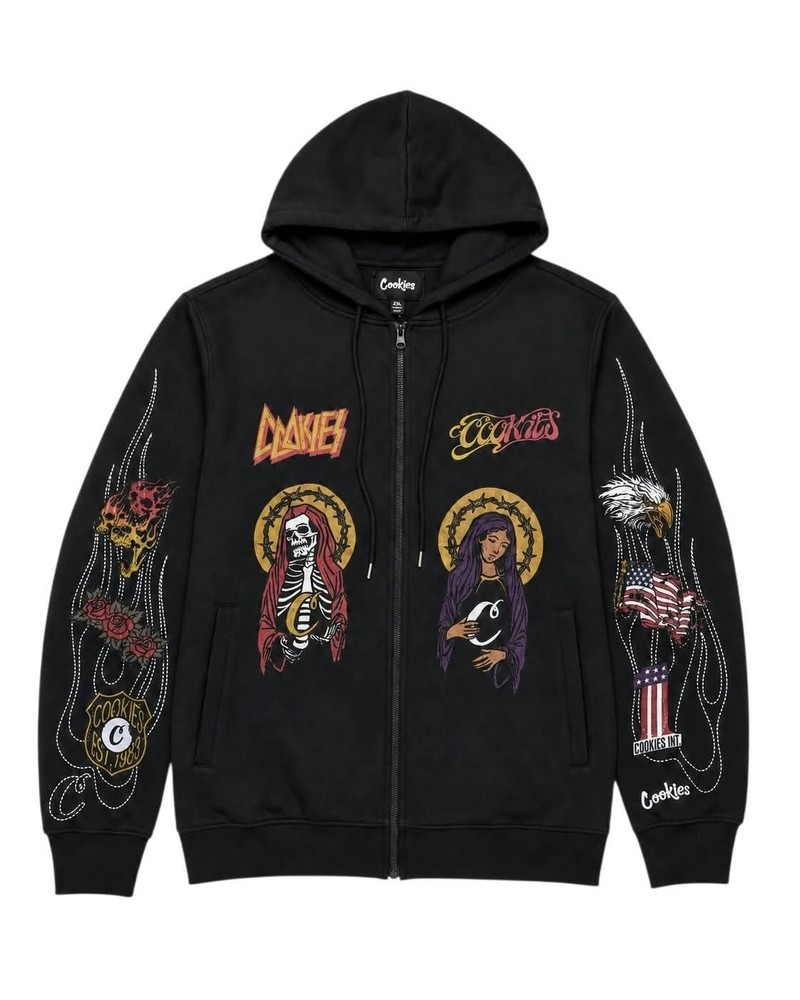 Cookies Highway Full Zip Hoodie Black 2XL NWT Graphic Streetwear CM244HFC05