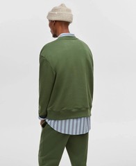Mode of One Mens Relaxed Fit Fleece Sweatshirt in Green Super Soft Size Small