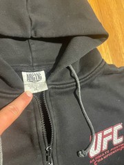 Arctic Wear UFC Logo Full Zip Fleece Hoodie w/ Pockets Black Men’s 2XL