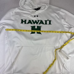 Under Amour University of Hawaii Warriors Hoodie White Size XL Loose Fit GUC