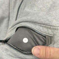 Lululemon Hoodie Mens Medium Gray Fleece Full Zip Pocket Solid Logo Athletic