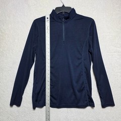 Adidas Navy Blue Quarter Zip Pullover Athletic Performance Mock Neck Top Men’s M