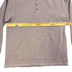 ONeill Mens XXL Waffle Knit Henley Hoodie Gray Thermal Pullover Standard Fit