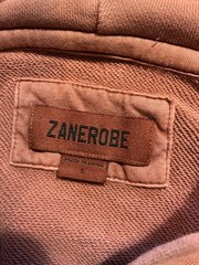 Zanerobe Embroidered Box Logo Coral Pink Salmon Terry Fleece Pullover Hoodie SM