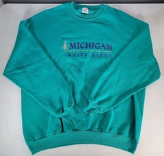 Michigan State Parks Sweatshirt Jerzees 2X Green USA See Description