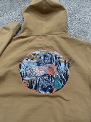 Burlebo Hoodie Mens Size Small Tan Duck Hunting Graphic Hooded Sweatshirt