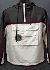 Men’s Black Keys Sports Hoodie Windbreaker Material – Black/White