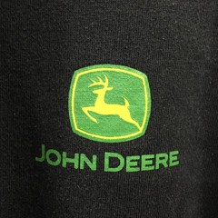 John Deere Mens Full Zip Hoodie Black Unstoppable Tractor Graphic Sweatshirt M