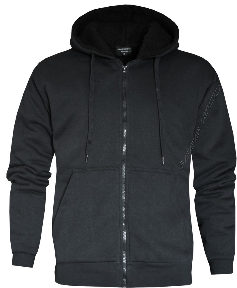Sherpa Lined Hoodie Zip Up Plain Fleece Hooded Sweatshirt Jacket with Pockets