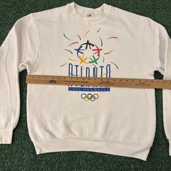 Vintage Atlanta Olympics Sweatshirt Mens XL White 90s USA 1996 Stars Sports