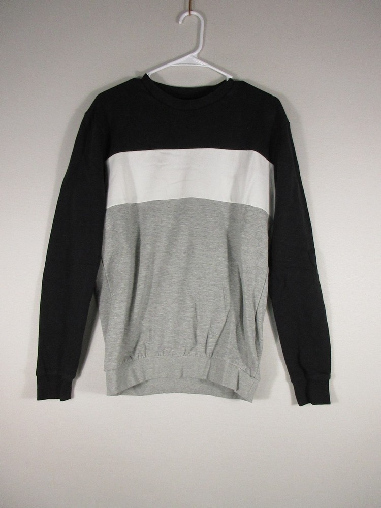 Denim & Flower Mens Pullover Round Neck Sweatshirt Long Sleeve Size M Multicolor