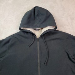 Eddie Bauer Sherpa Lined Hoodie Mens Large Black Full Zip Jacket Outdoor Pockets