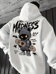 Graphic Hoodie Cartoon Print Drawstring Casual Streetwear Pullover Sweatshirt