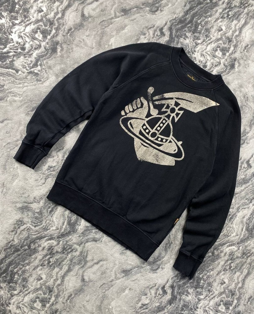 Vivienne Westwood Anglomania Sweatshirt Big Logo Men Size S Black