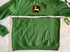New JOHN DEERE Hoodie Size Large Big Logo Green Yellow Workwear Sweatshirt