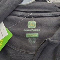 John Deere Full Zip Hoodie Men XL Multi Fleece Lined Run Your World Graphic Back