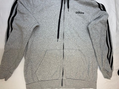Adidas Men’s Hoodie Sweatshirt Full Zip Front Pockets Logo Size XL Grey