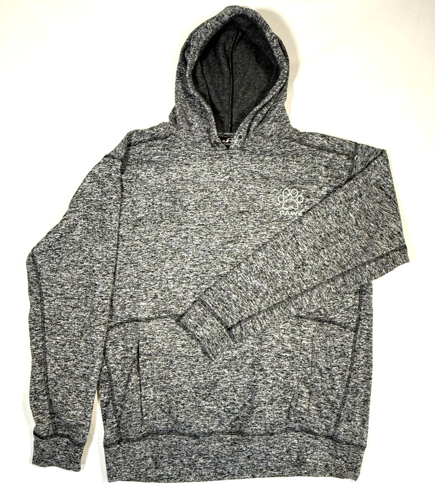 Pawz Unisex Black, White Blended Hoodie Large J. America Fabric Dog Lovers