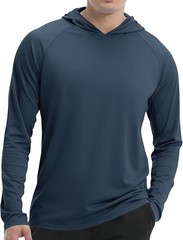 Men’s UPF 50+ Sun Hoodie UV Protection Long Sleeve Fishing Hiking Workout Top 20