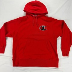 Champion Reverse Weave Red Hoodie Mens Large Embroidered Logo Athletic Fit