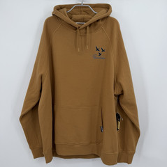 BURLEBO Men’s Midweight Fleece Hoodie Sweatshirt XL Light Brown Duck Hunting Dog