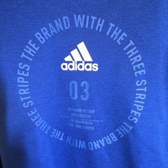 adidas Men’s XL Blue Pullover Hoodie Graphic Logo Print Pockets Polyester Knit