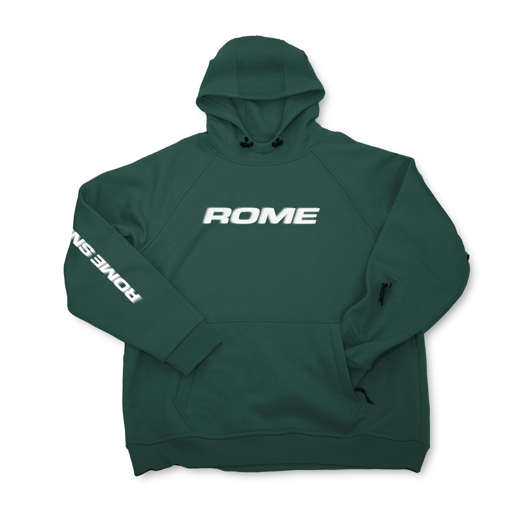 Rome Snowboard Riding Hoodie, Windproof Pullover, Men’s Large, Pine Grove Green