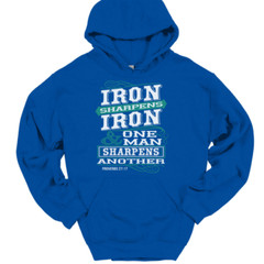 Iron Sharpens Iron Hooded Sweatshirt Hoodie Christian Catholic God Jesus