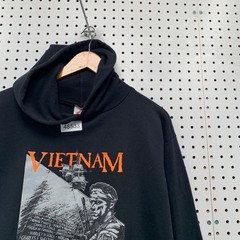 Vintage Vietnam Veterans Hoodie Mens XL Black 90s Some Still Serve