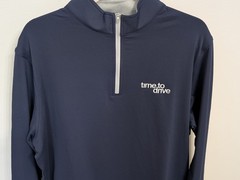 Peter Millar Crown Sport Sweatshirt Mens L Blue 1/4 Zip Logo