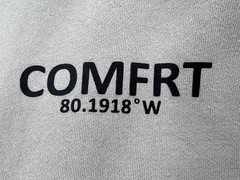 Comfrt Hoodie Mens Large Gray Fleece Pullover Coordinates Graphic Sweatshirt