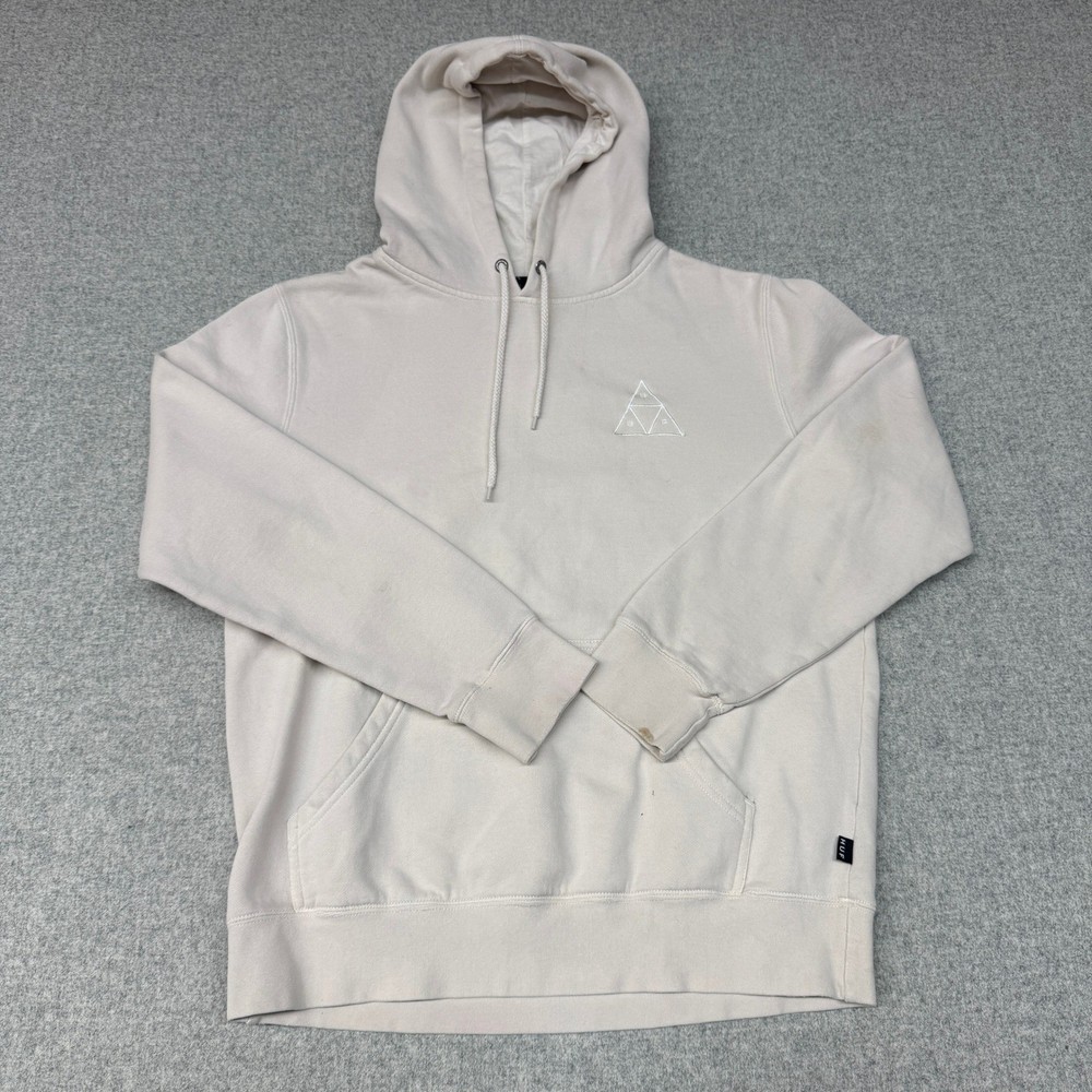 HUF | Essentials Triple Triangle Hoodie | Medium | Beige | Embroidered Logo Skat