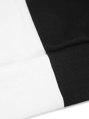 Niepce Men’s Black White Split Color Block Hoodie Japanese Tokyo Kanji Pullover