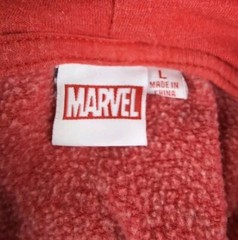 Marvel Deadpool Hoodie – Varsity Letter Embroidered D Sz L Red Kangaroo Pocket