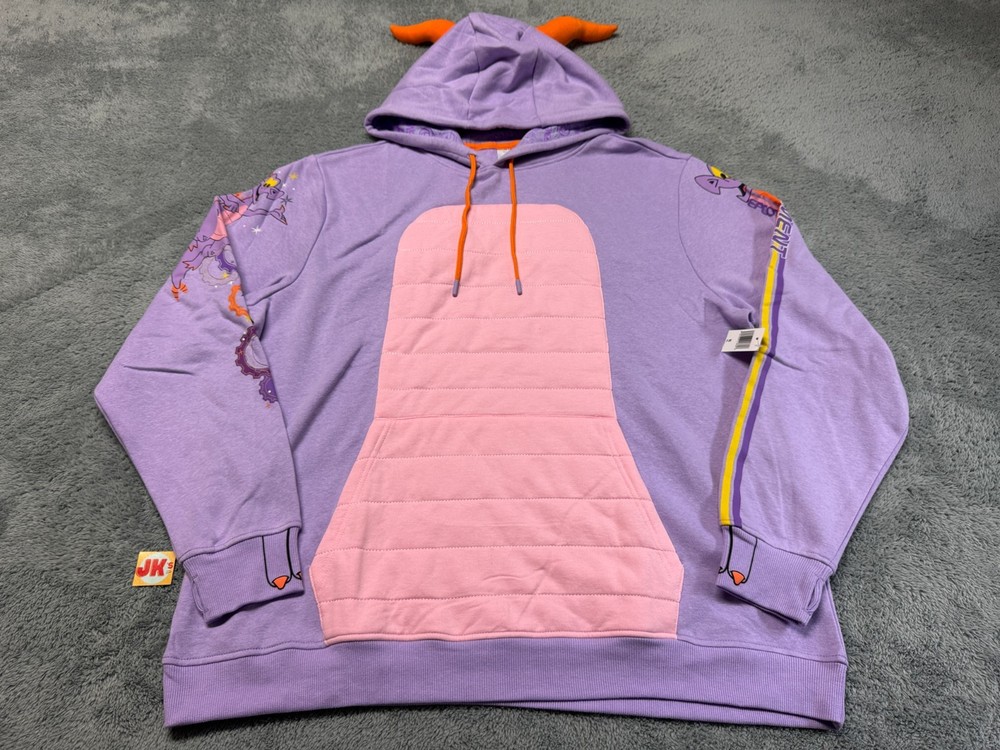NEW Disney Parks Figment Hoodie Adult Extra Large Purple Epcot Cosplay Pullover