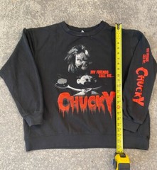 Vtg Chucky Sweater Black Medium My Friends Call Me Chucky Horror See Description