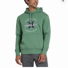HURLEY Green GRAPHIC PULLOVER HOODIE SWEATSHIRT MENS L Large NWT Surf Logo