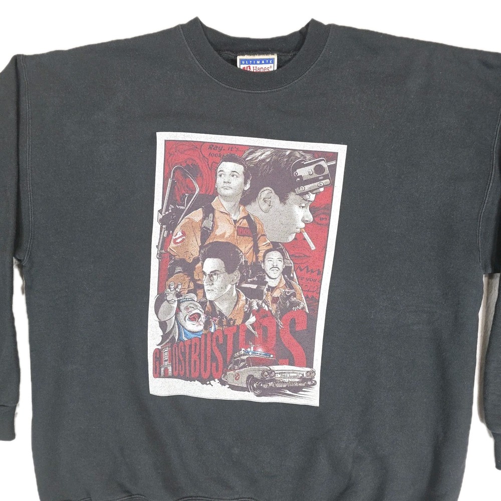 Ghostbusters Sweatshirt Mens XL Black Center Box Logo Graphic Comic Movie Art